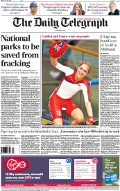 The Daily Telegraph () Newspaper Front Page for 28 July 2014