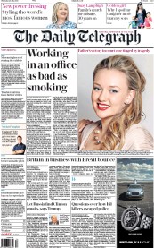 The Daily Telegraph () Newspaper Front Page for 28 July 2016