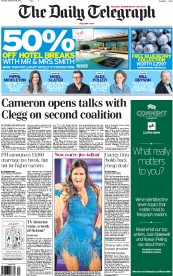The Daily Telegraph () Newspaper Front Page for 28 September 2013