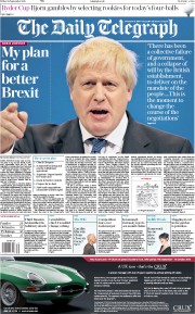 The Daily Telegraph () Newspaper Front Page for 28 September 2018