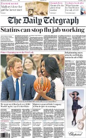 The Daily Telegraph () Newspaper Front Page for 29 October 2015