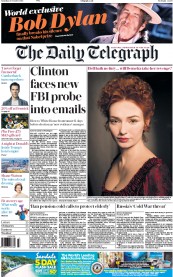 The Daily Telegraph () Newspaper Front Page for 29 October 2016