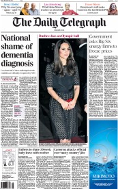The Daily Telegraph () Newspaper Front Page for 29 November 2013