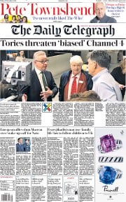 The Daily Telegraph () Newspaper Front Page for 29 November 2019