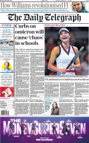 The Daily Telegraph () Newspaper Front Page for 29 November 2021