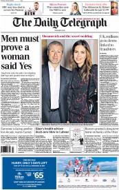 The Daily Telegraph () Newspaper Front Page for 29 January 2015