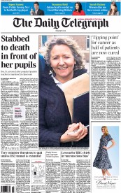 The Daily Telegraph () Newspaper Front Page for 29 April 2014