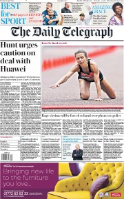 The Daily Telegraph () Newspaper Front Page for 29 April 2019