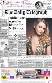 The Daily Telegraph () Newspaper Front Page for 29 May 2018