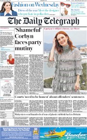 The Daily Telegraph () Newspaper Front Page for 29 May 2019