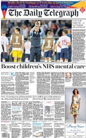 The Daily Telegraph () Newspaper Front Page for 29 June 2018