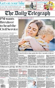 The Daily Telegraph () Newspaper Front Page for 29 June 2020