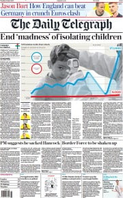 The Daily Telegraph () Newspaper Front Page for 29 June 2021