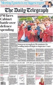 The Daily Telegraph () Newspaper Front Page for 29 June 2022