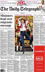 The Daily Telegraph () Newspaper Front Page for 29 July 2013