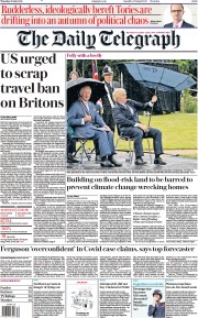 The Daily Telegraph () Newspaper Front Page for 29 July 2021