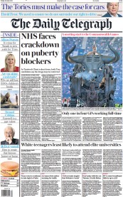 The Daily Telegraph () Newspaper Front Page for 29 July 2022
