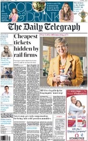 The Daily Telegraph () Newspaper Front Page for 29 August 2015