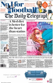 The Daily Telegraph () Newspaper Front Page for 29 August 2016