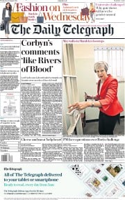 The Daily Telegraph () Newspaper Front Page for 29 August 2018