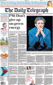 The Daily Telegraph () Newspaper Front Page for 29 August 2022