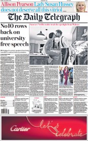 The Daily Telegraph () Newspaper Front Page for 2 December 2022
