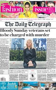 The Daily Telegraph () Newspaper Front Page for 2 March 2019