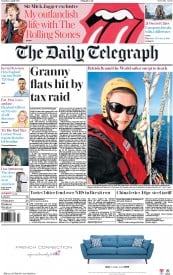 The Daily Telegraph () Newspaper Front Page for 2 April 2016