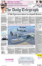 The Daily Telegraph () Newspaper Front Page for 2 April 2018
