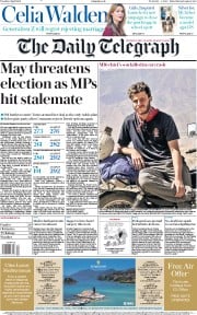 The Daily Telegraph () Newspaper Front Page for 2 April 2019