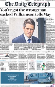 The Daily Telegraph () Newspaper Front Page for 2 May 2019