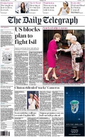 The Daily Telegraph () Newspaper Front Page for 2 July 2015
