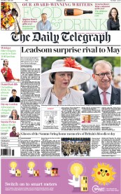 The Daily Telegraph () Newspaper Front Page for 2 July 2016