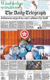 The Daily Telegraph () Newspaper Front Page for 2 July 2019