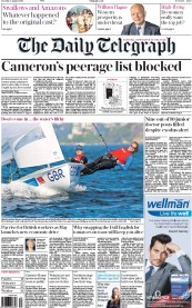 The Daily Telegraph () Newspaper Front Page for 2 August 2016
