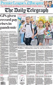 The Daily Telegraph () Newspaper Front Page for 2 September 2022