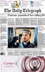 The Daily Telegraph () Newspaper Front Page for 30 October 2015