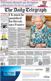 The Daily Telegraph () Newspaper Front Page for 30 October 2021