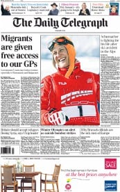 The Daily Telegraph () Newspaper Front Page for 30 December 2013