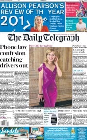 The Daily Telegraph () Newspaper Front Page for 30 December 2017
