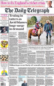 The Daily Telegraph () Newspaper Front Page for 30 December 2021