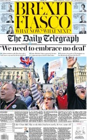 The Daily Telegraph () Newspaper Front Page for 30 March 2019