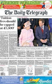 The Daily Telegraph () Newspaper Front Page for 30 May 2019