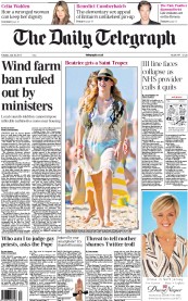 The Daily Telegraph () Newspaper Front Page for 30 July 2013