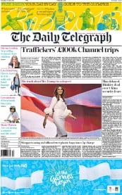 The Daily Telegraph () Newspaper Front Page for 30 July 2016