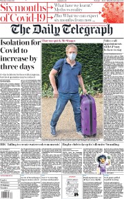 The Daily Telegraph () Newspaper Front Page for 30 July 2020