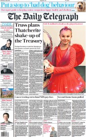 The Daily Telegraph () Newspaper Front Page for 30 July 2022