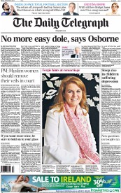 The Daily Telegraph () Newspaper Front Page for 30 September 2013