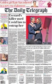 The Daily Telegraph () Newspaper Front Page for 30 September 2021