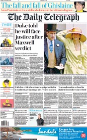 The Daily Telegraph () Newspaper Front Page for 31 December 2021